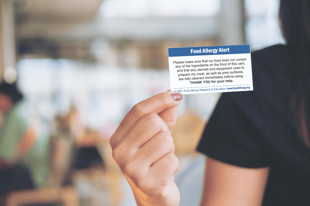 food allergy chef card