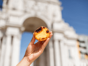 This iconic Portuguese pastry is made of flour, butter, eggs, cinnamon, and sugar.