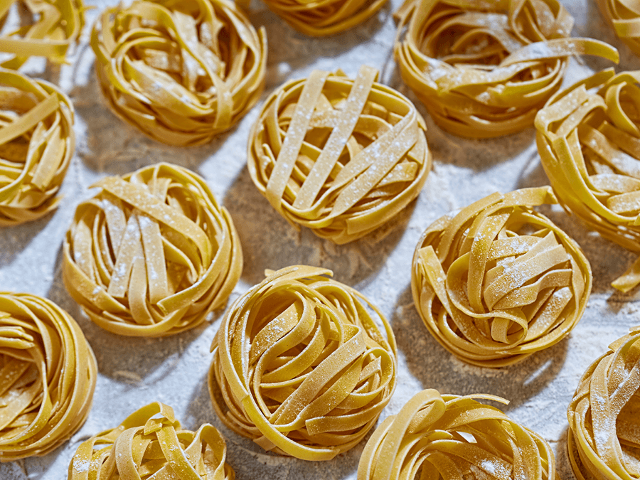 freshly made pasta for dairy free lunch in italy