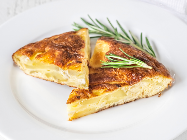 tortilla espanola, a gluten free Spanish omelet